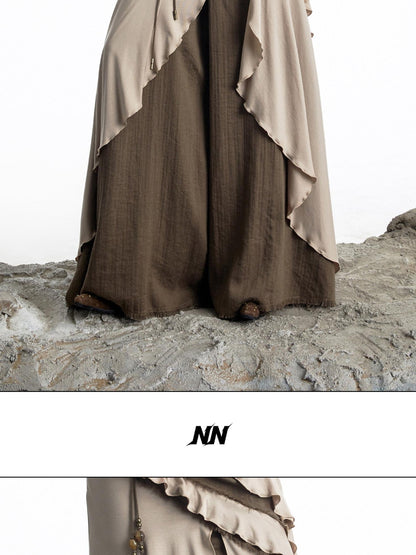 NORTH NODE Layered Patchwork Ruffle Knit Women&