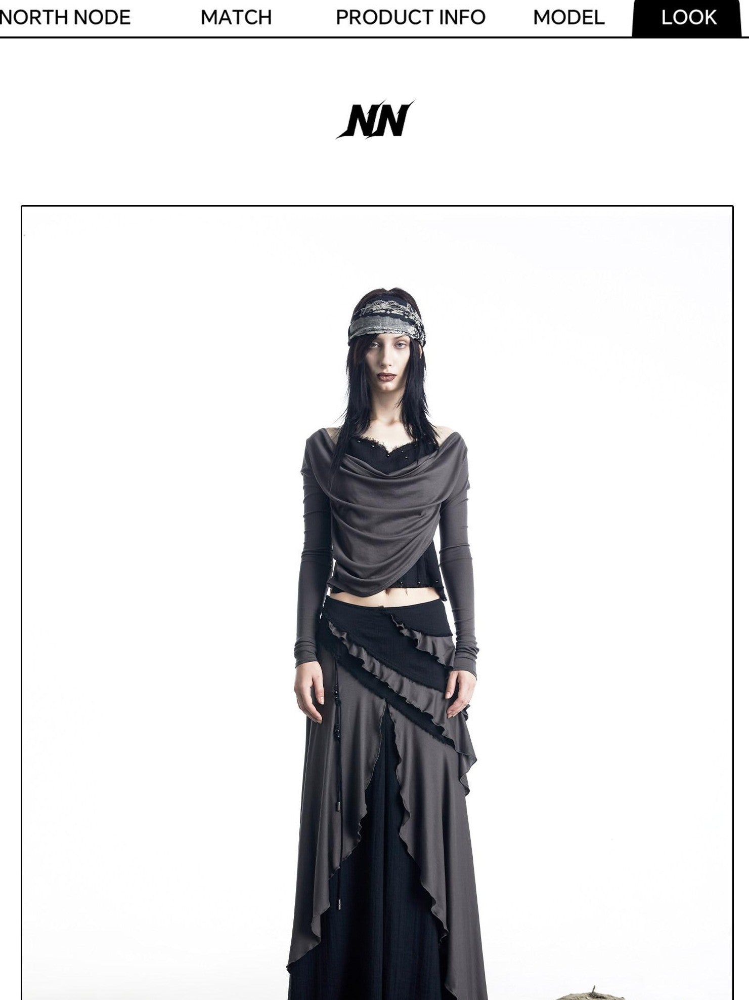 NORTH NODE Layered Patchwork Ruffle Knit Women&