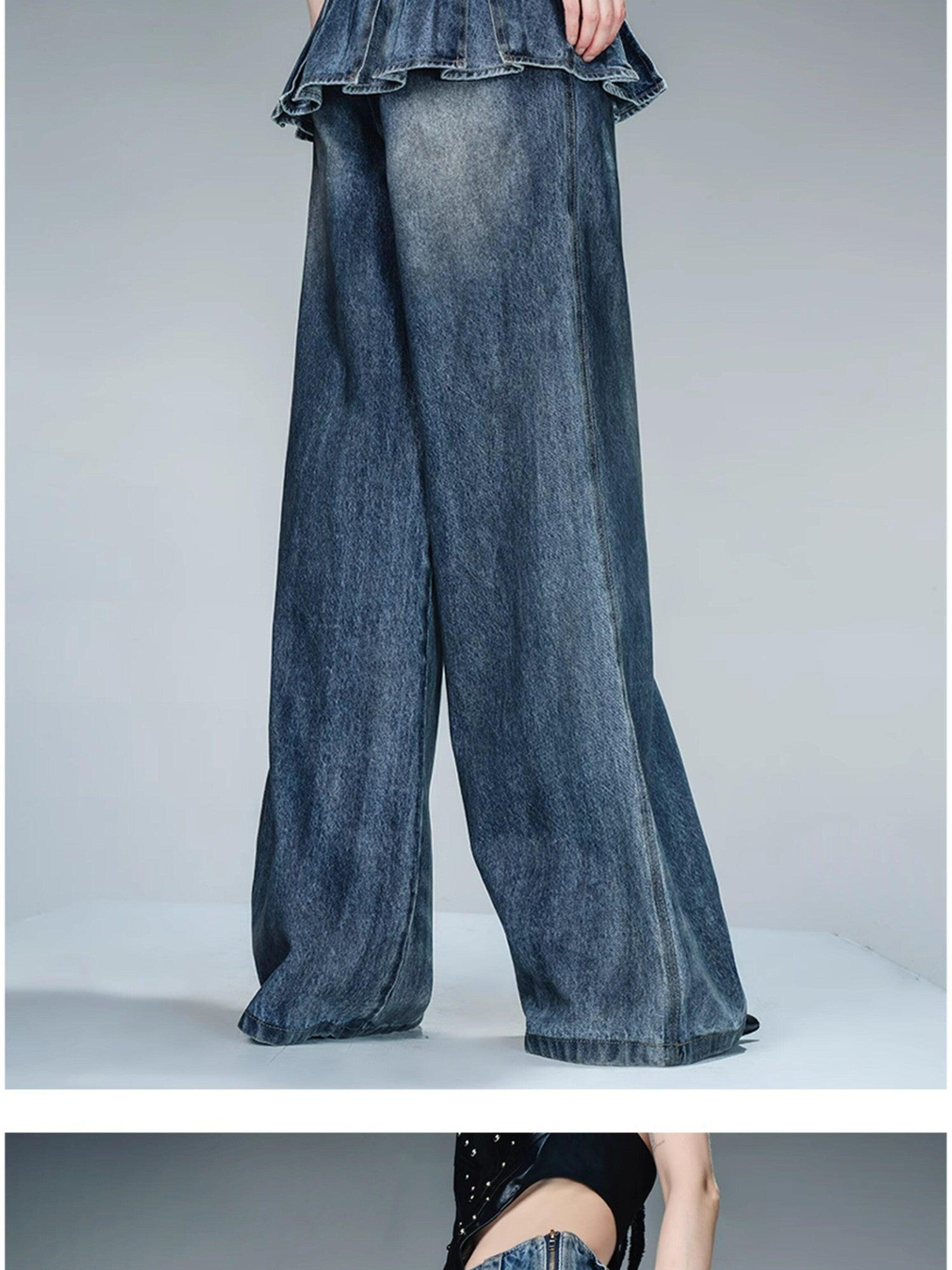 NORTH NODE Layered Pleated Skirt Overlay Design Women&