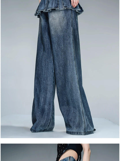 NORTH NODE Layered Pleated Skirt Overlay Design Women&