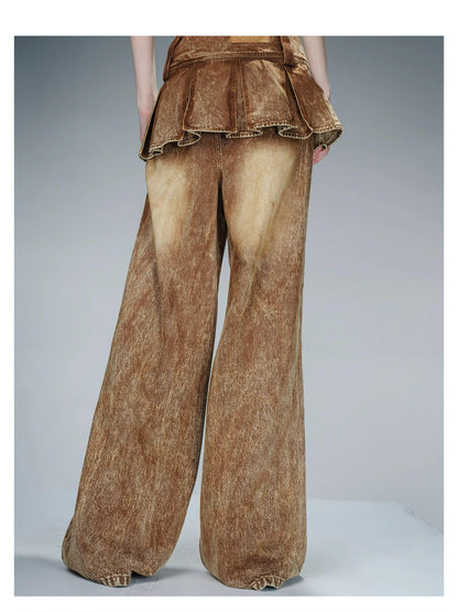 NORTH NODE Layered Pleated Skirt Overlay Design Women&