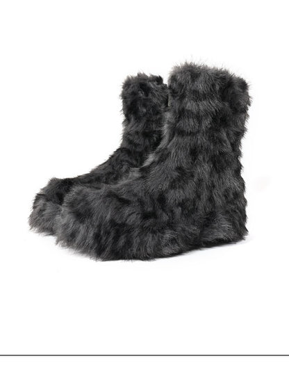 NORTH NODE Leopard Print Faux Fur Platform Women&