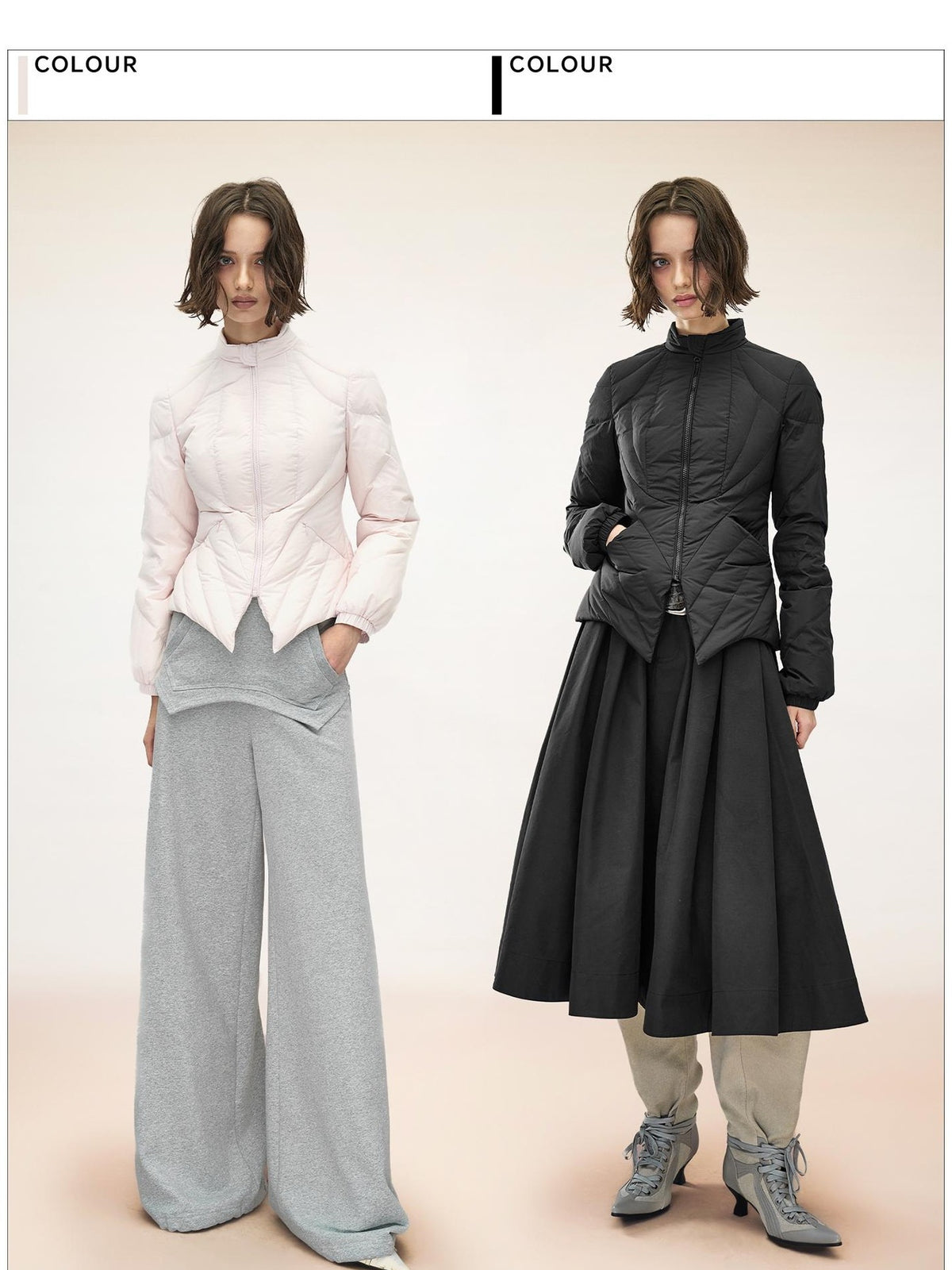 NORTH NODE Lightweight Quilted Stand Collar Slim Fit Women&