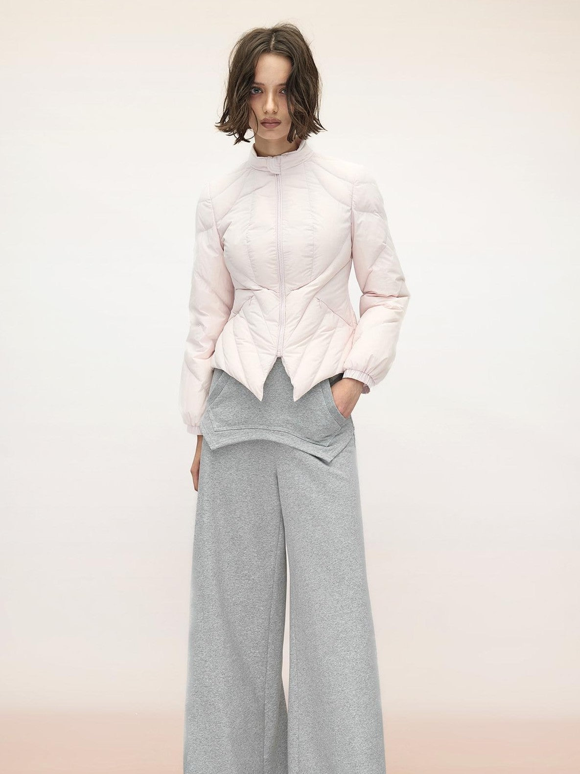 NORTH NODE Lightweight Quilted Stand Collar Slim Fit Women&