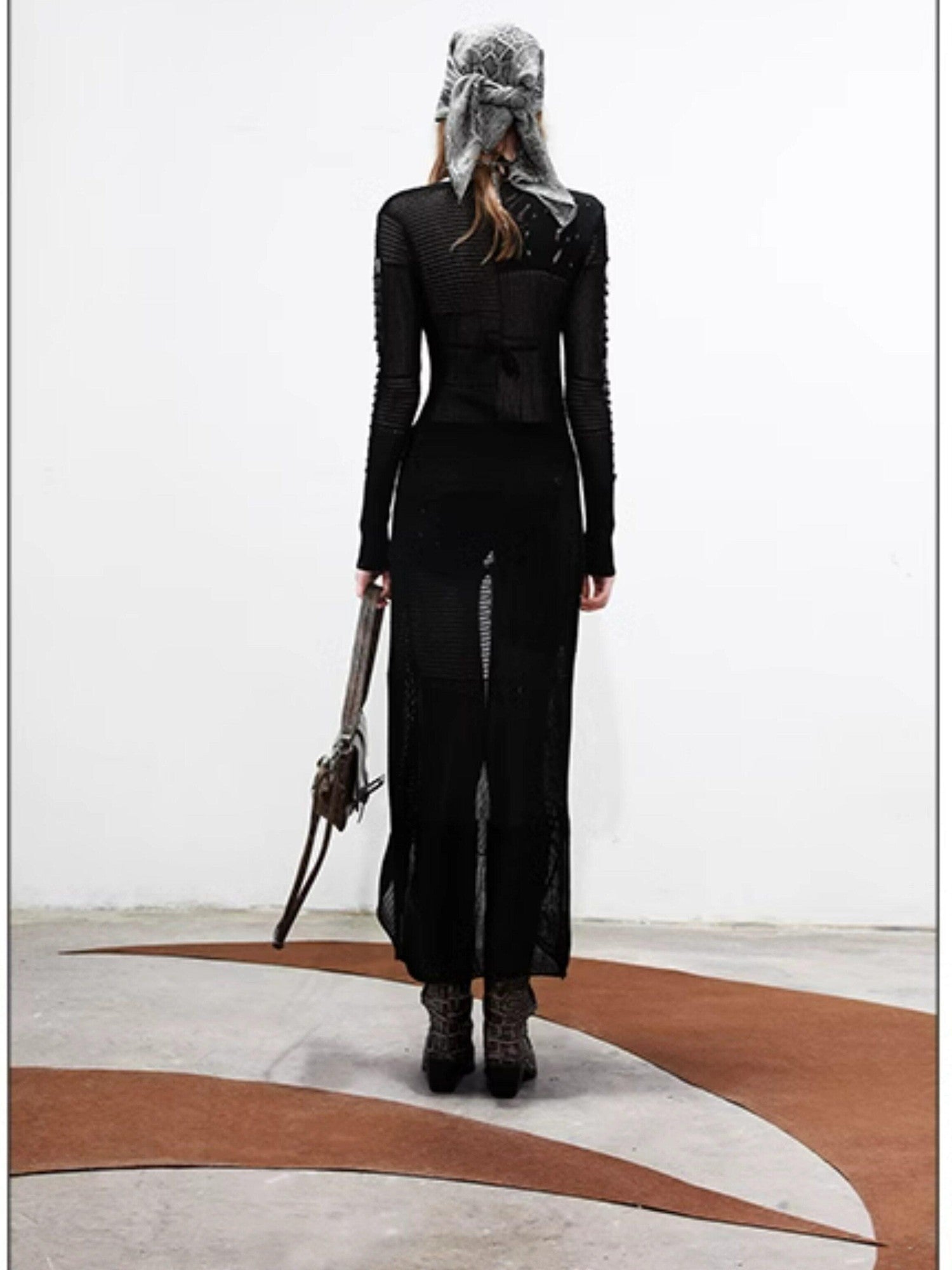 NORTH NODE Longline Open Front Knit Sweater Long Length Women&