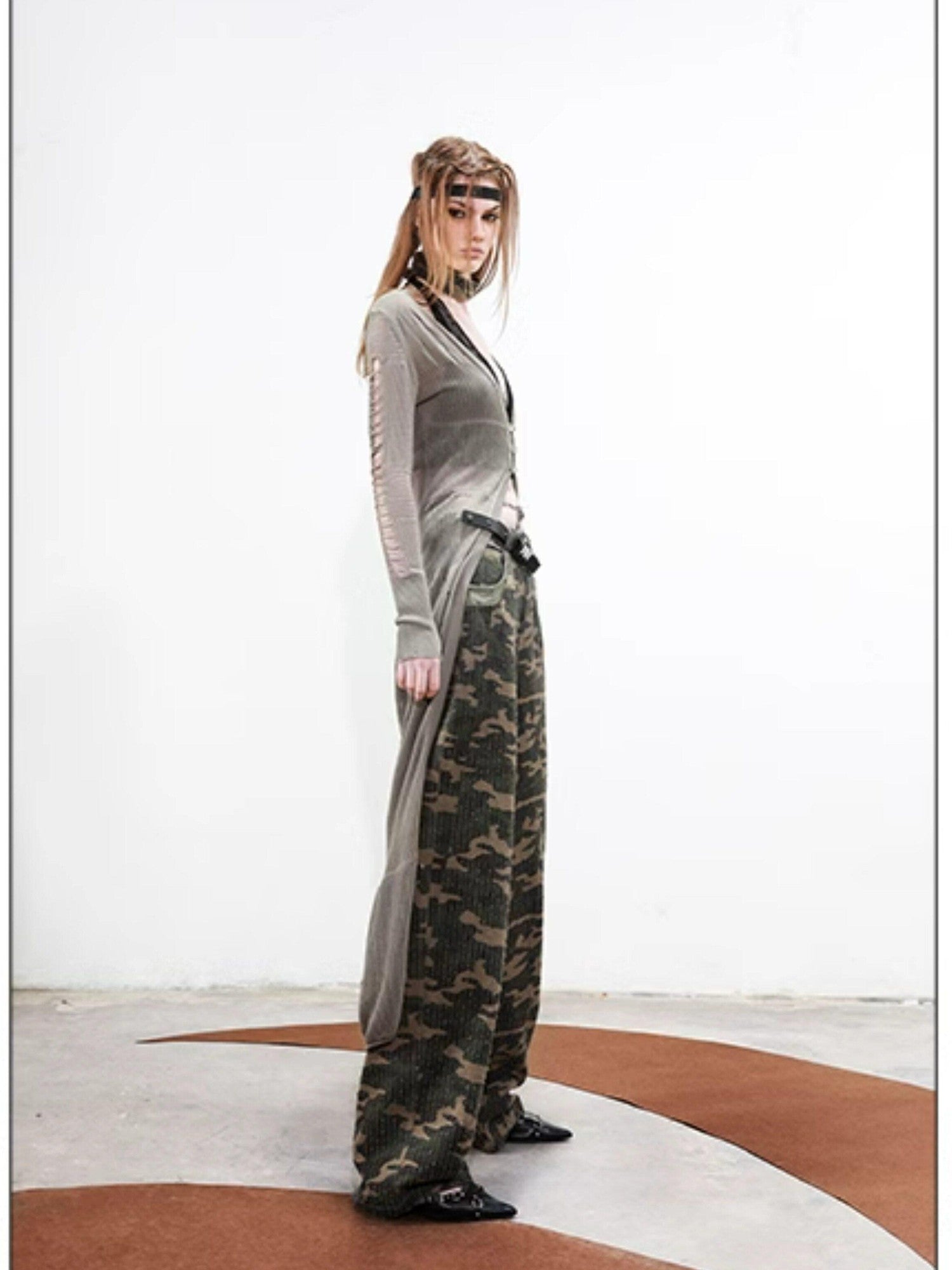 NORTH NODE Longline Open Front Knit Sweater Long Length Women&