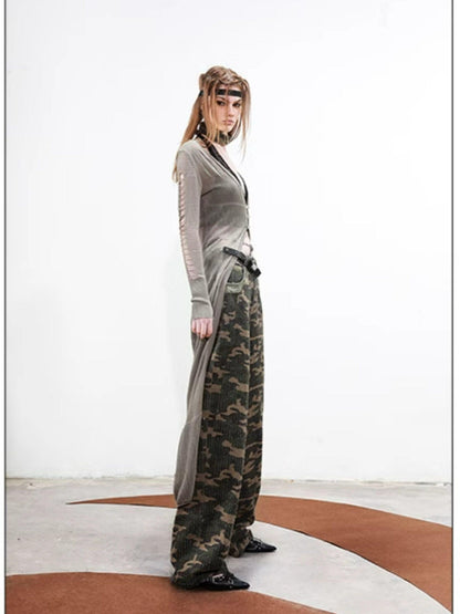 NORTH NODE Longline Open Front Knit Sweater Long Length Women&