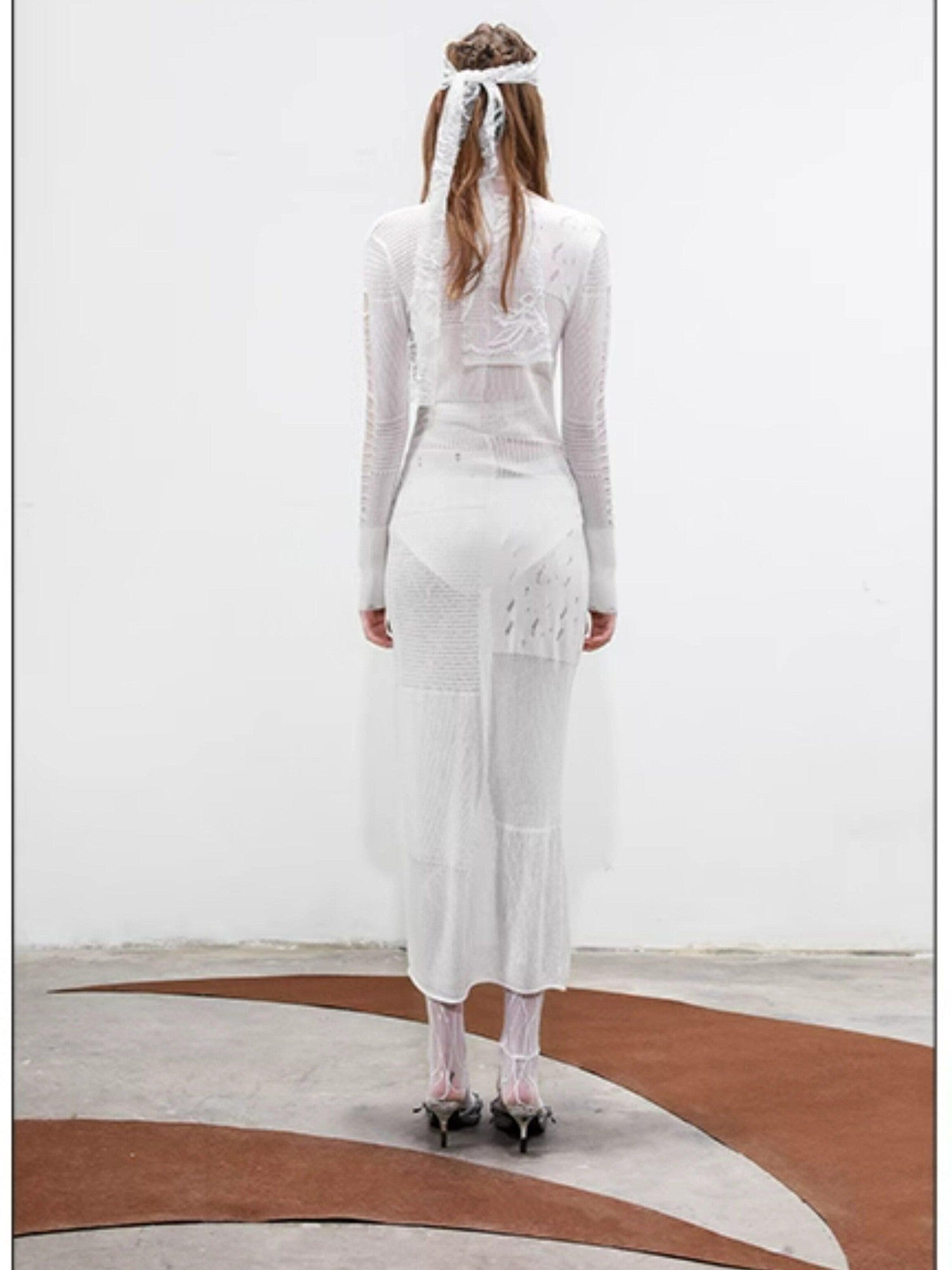 NORTH NODE Longline Open Front Knit Sweater Long Length Women&
