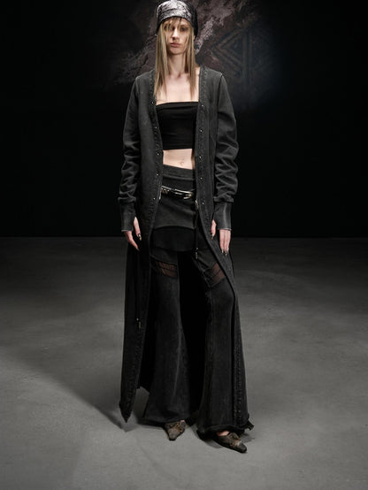 NORTH NODE Longline Washed Distressed Oversized Women&