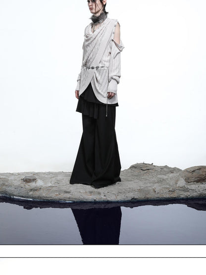 NORTH NODE Mesh Distressed Button Deconstructed Women&