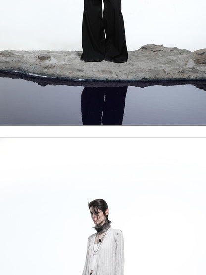 NORTH NODE Mesh Distressed Button Deconstructed Women&