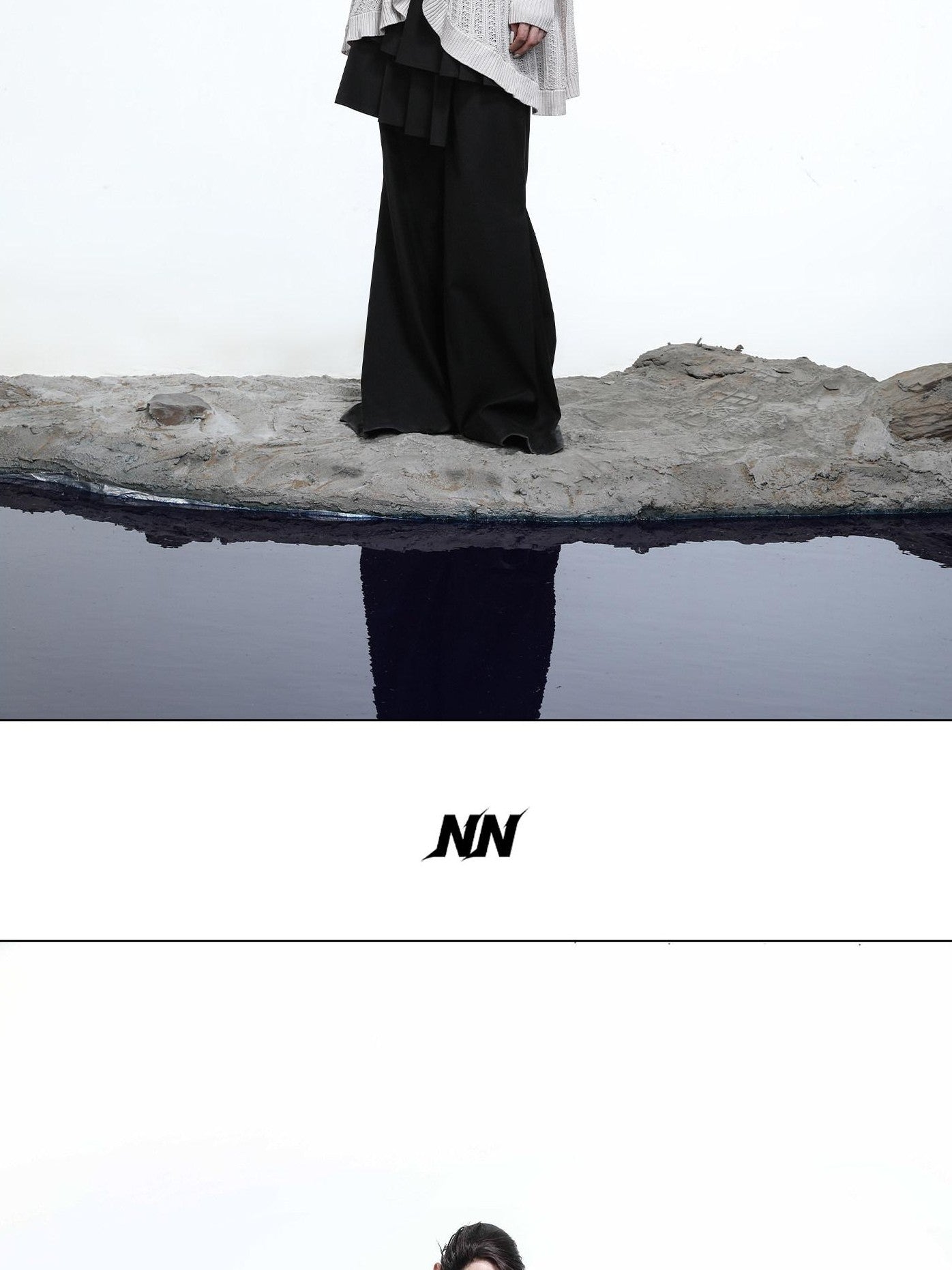NORTH NODE Mesh Distressed Button Deconstructed Women&