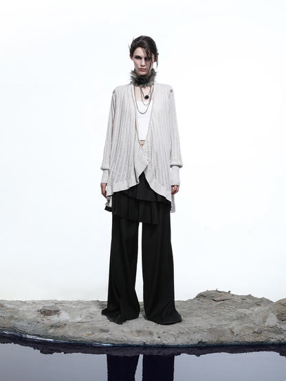 NORTH NODE Mesh Distressed Button Deconstructed Women&