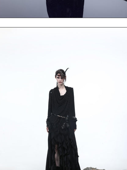 NORTH NODE Mesh Distressed Button Deconstructed Women&