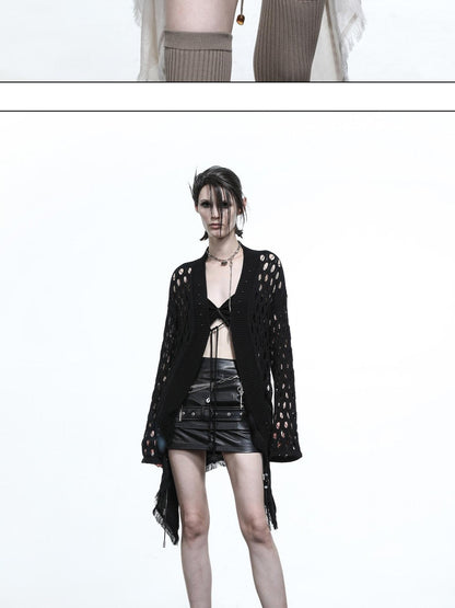 NORTH NODE Mesh Distressed Ruffle Patchwork Women&