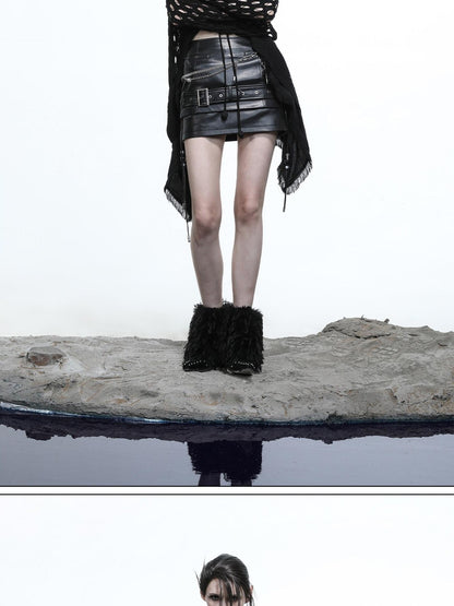 NORTH NODE Mesh Distressed Ruffle Patchwork Women&