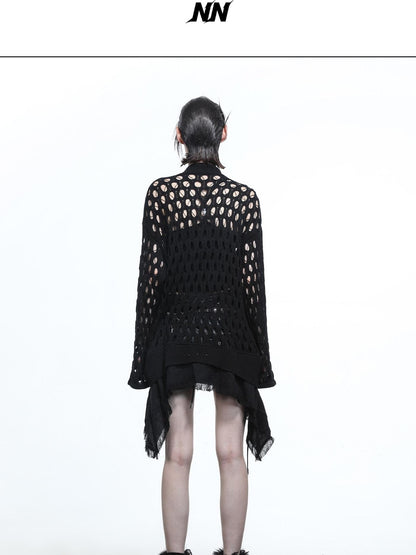 NORTH NODE Mesh Distressed Ruffle Patchwork Women&