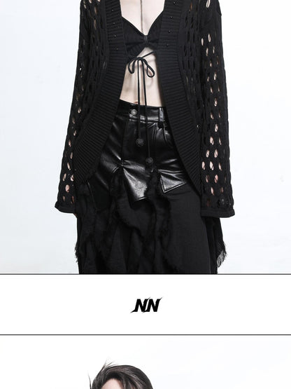 NORTH NODE Mesh Distressed Ruffle Patchwork Women&