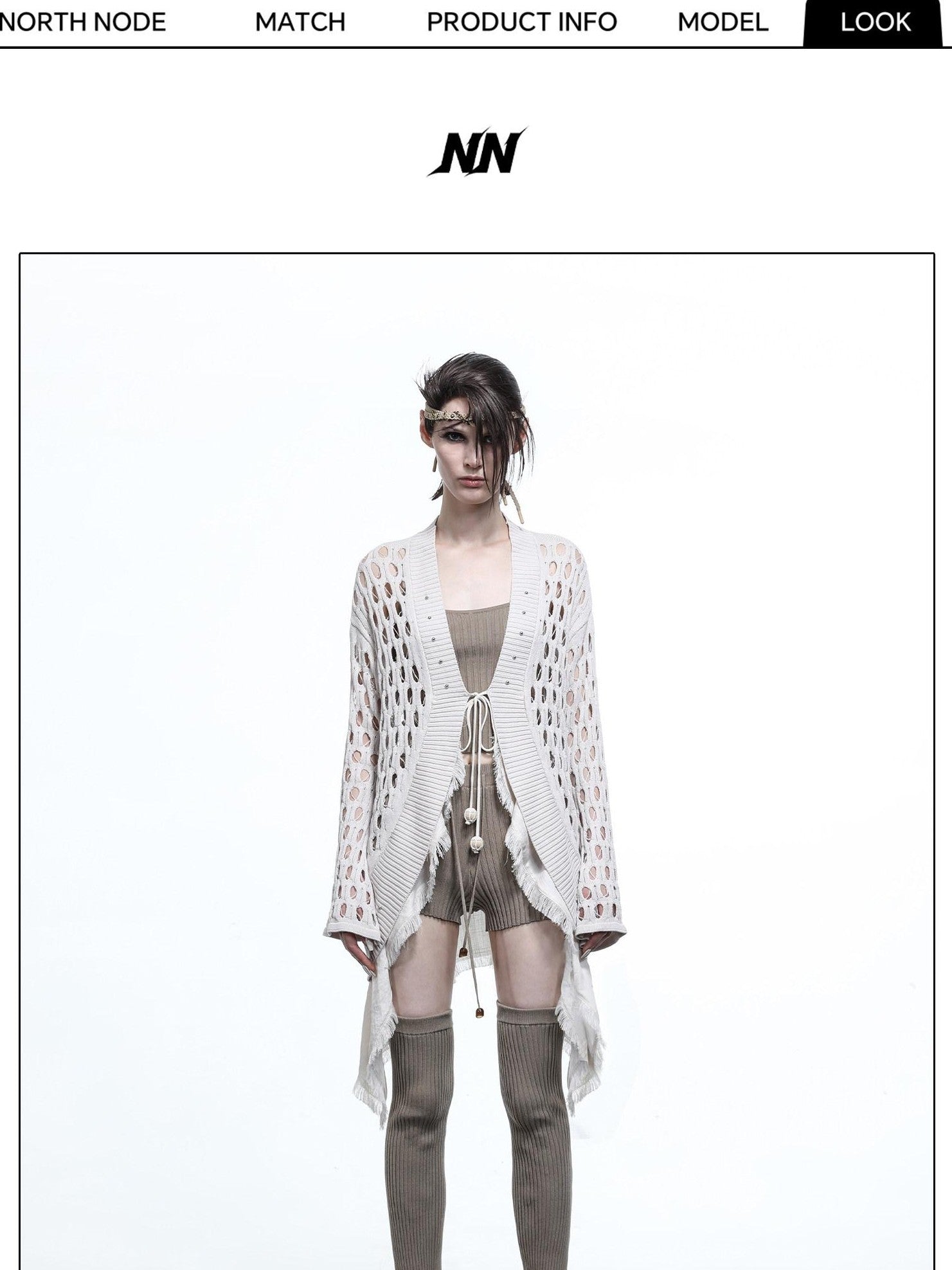 NORTH NODE Mesh Distressed Ruffle Patchwork Women&