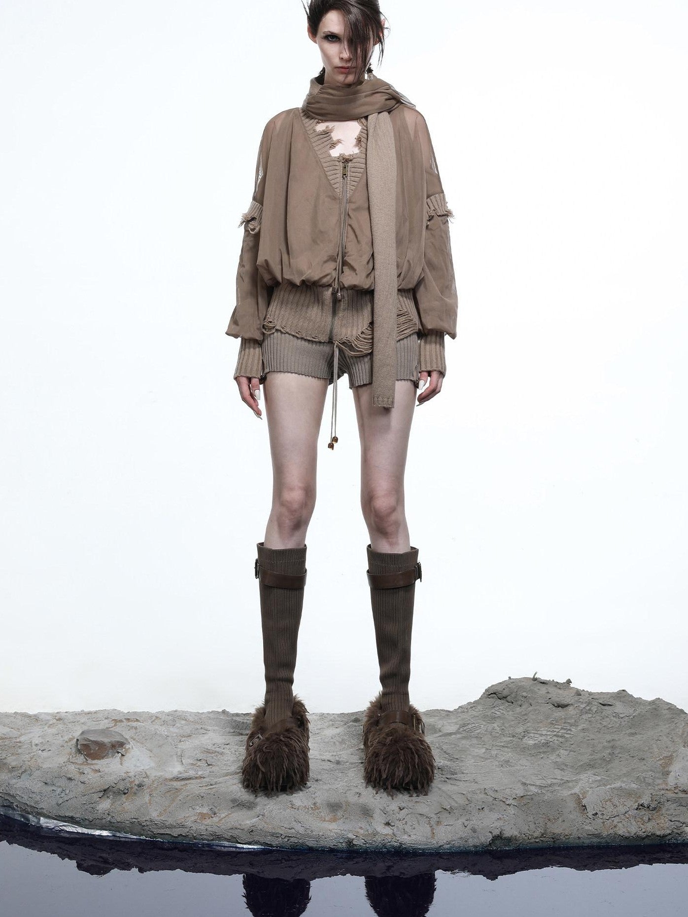 NORTH NODE Mesh Panel Cropped Women&