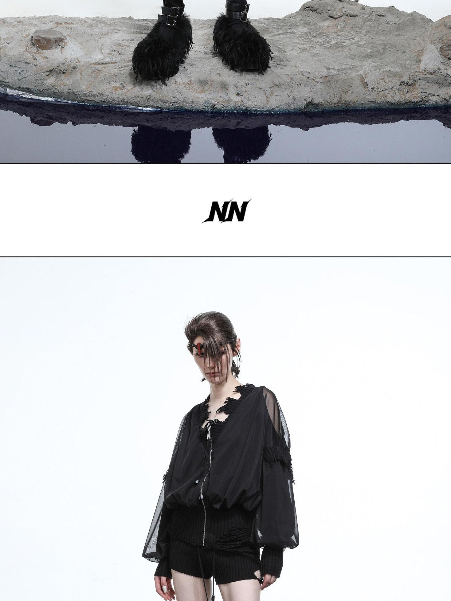NORTH NODE Mesh Panel Cropped Women&