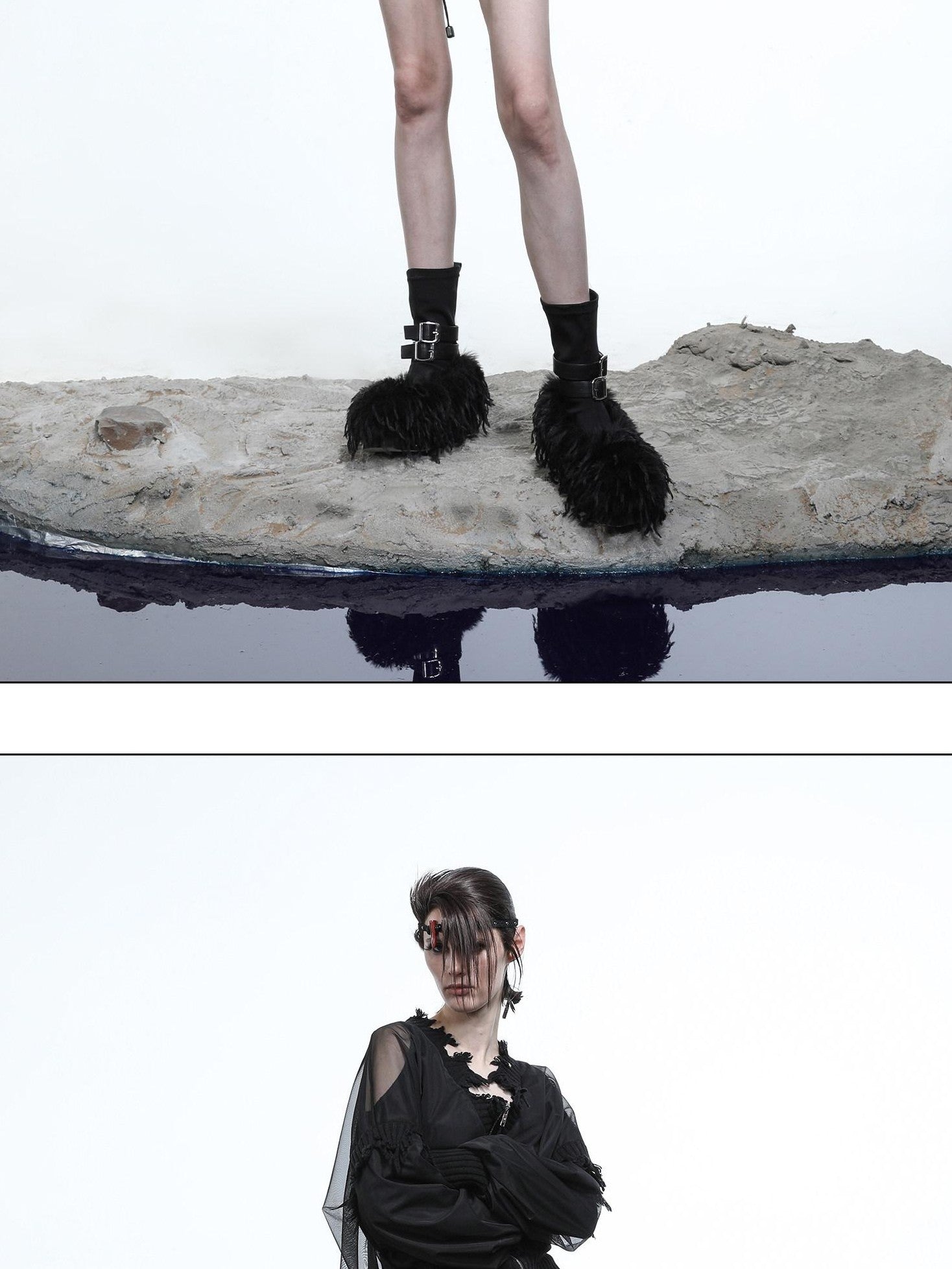 NORTH NODE Mesh Panel Cropped Women&