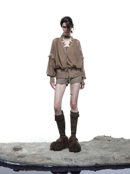 NORTH NODE Mesh Panel Cropped Women&