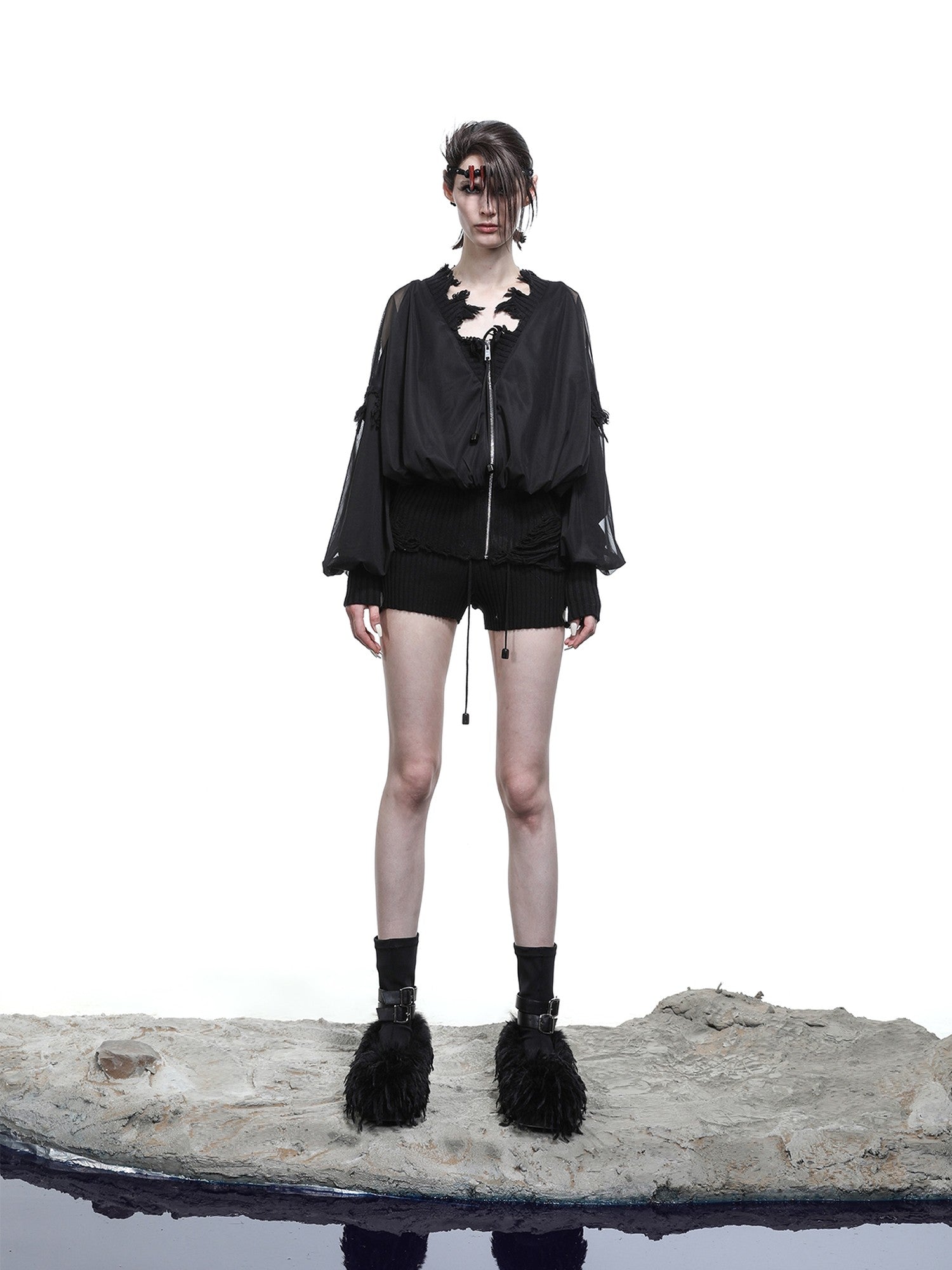NORTH NODE Mesh Panel Cropped Women&