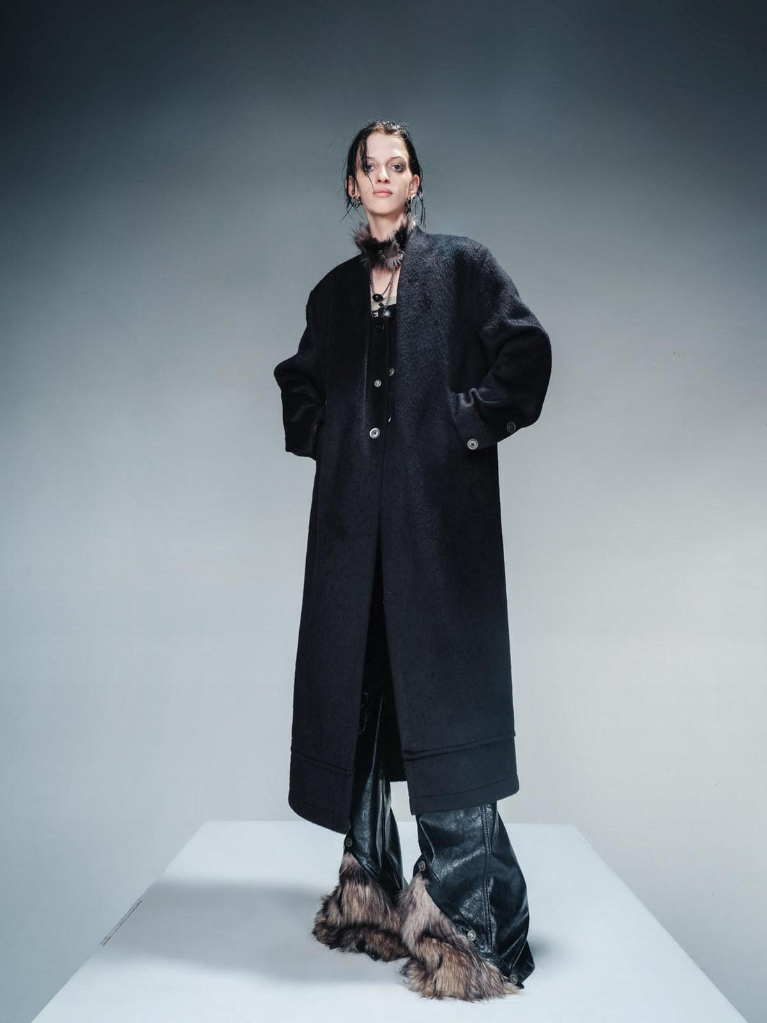 NORTH NODE Minimalist Single Breasted Mid Length Women&