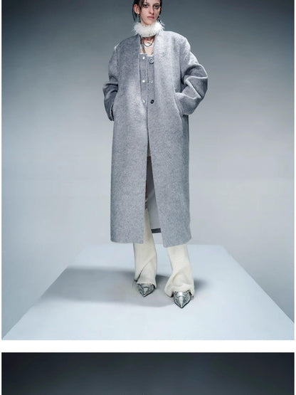 NORTH NODE Minimalist Single Breasted Mid Length Women&