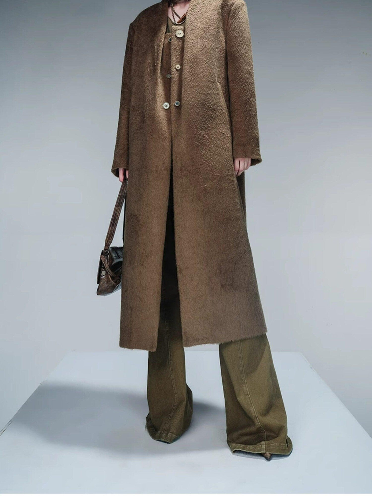 NORTH NODE Minimalist Single Breasted Mid Length Women&