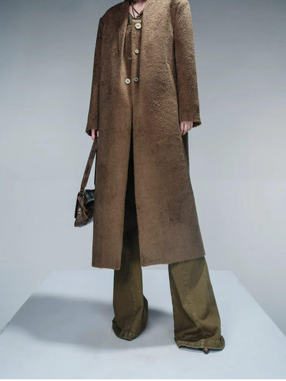 NORTH NODE Minimalist Single Breasted Mid Length Women&