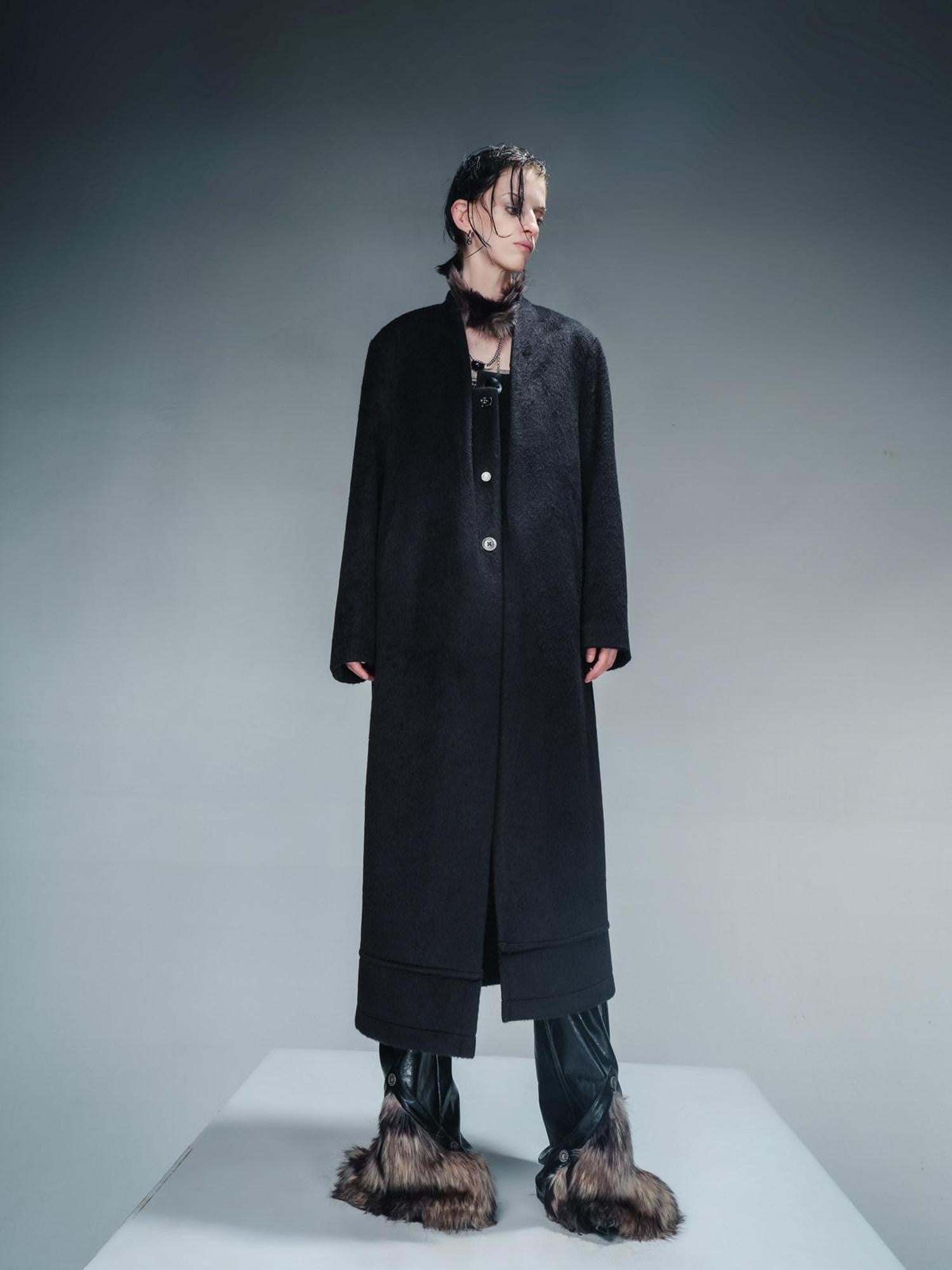 NORTH NODE Minimalist Single Breasted Mid Length Women&