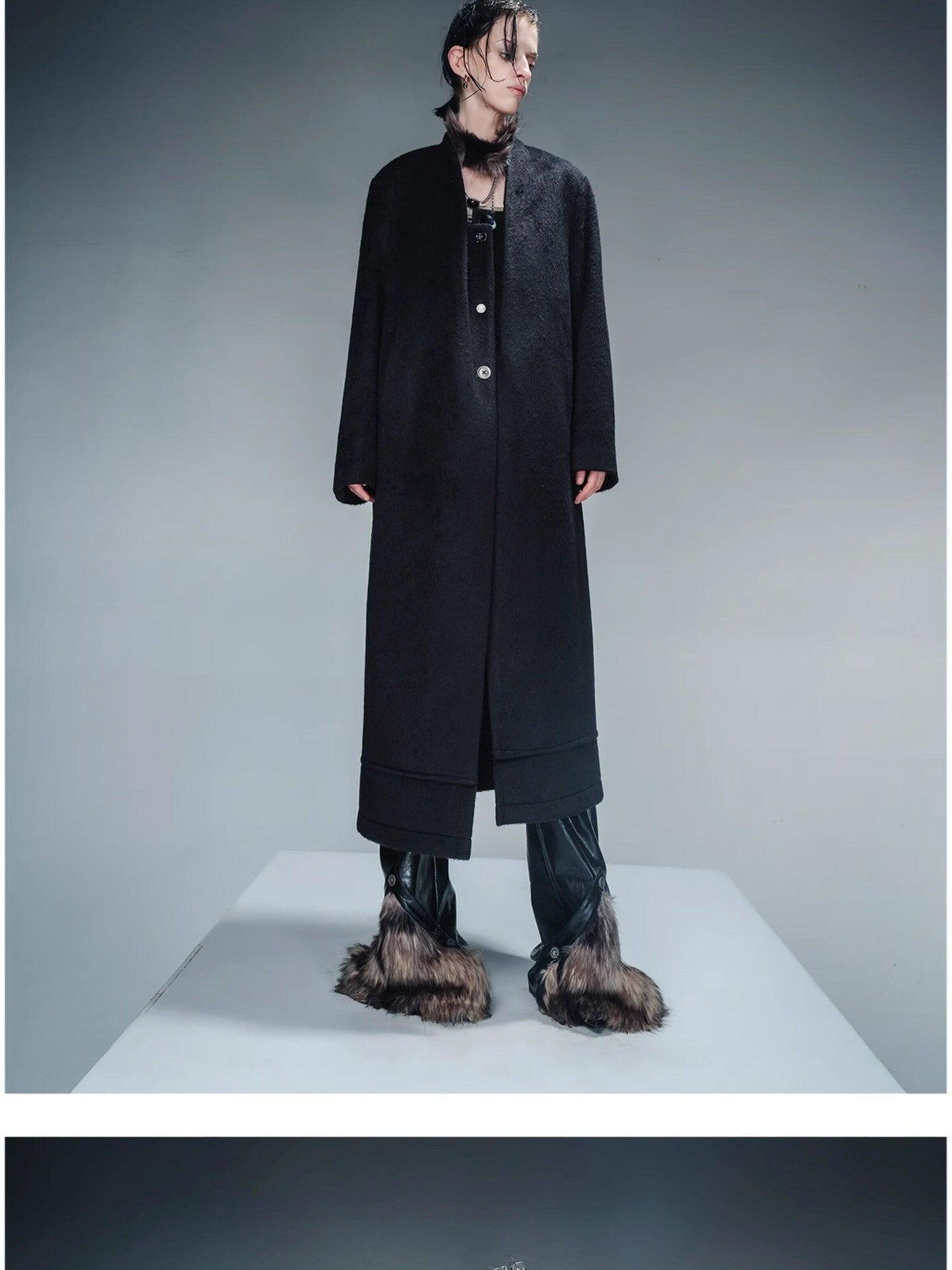 NORTH NODE Minimalist Single Breasted Mid Length Women&