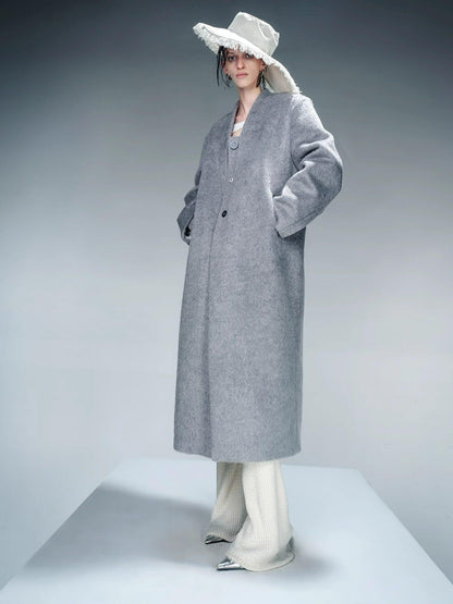 NORTH NODE Minimalist Single Breasted Mid Length Women&