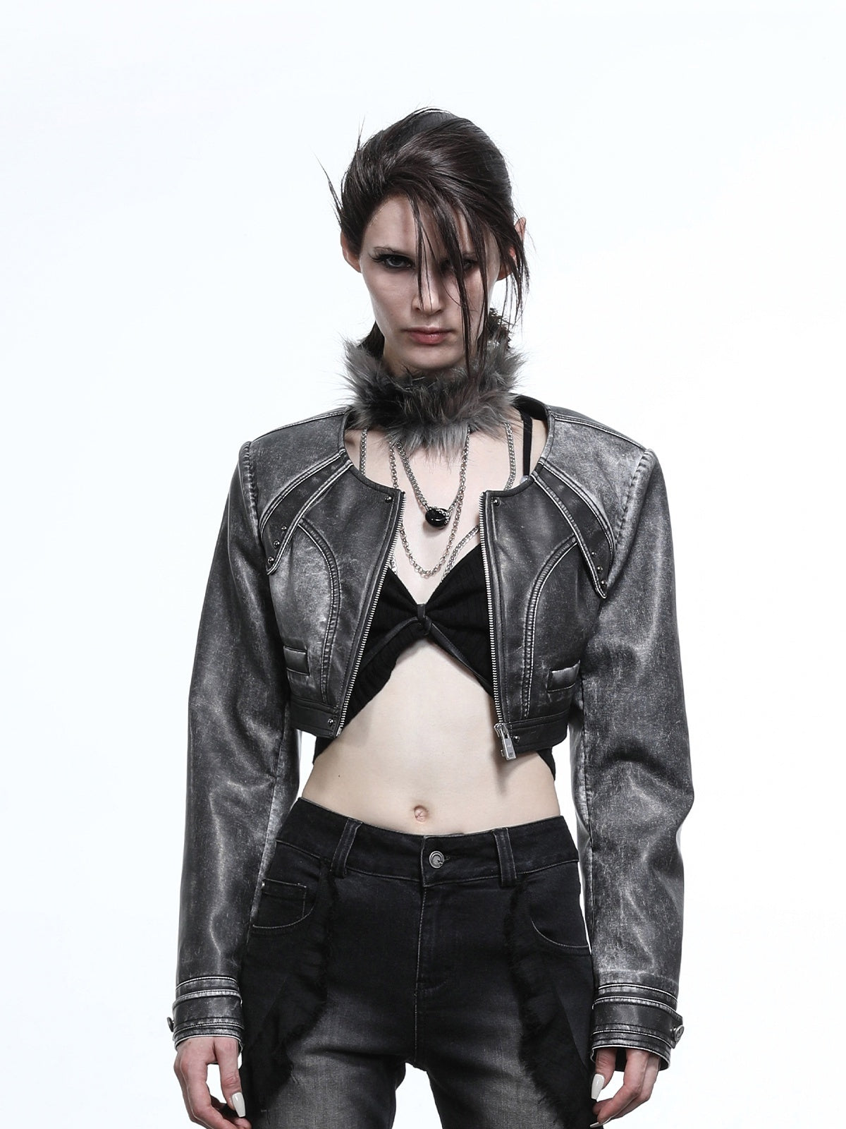 NORTH_NODE_Mottled_Stonewash_High_Waist_Cropped_Zipper_Biker_Women&