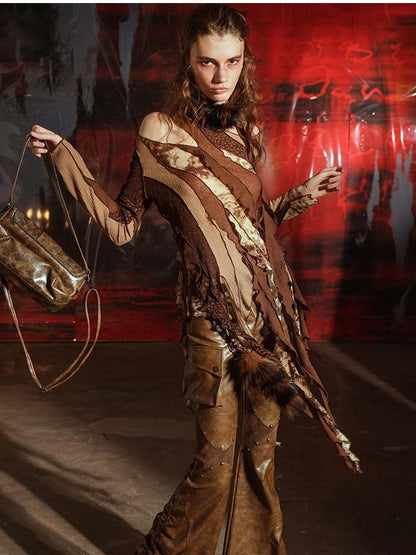 NORTH NODE Multi Fabric Patchwork Wasteland Women&