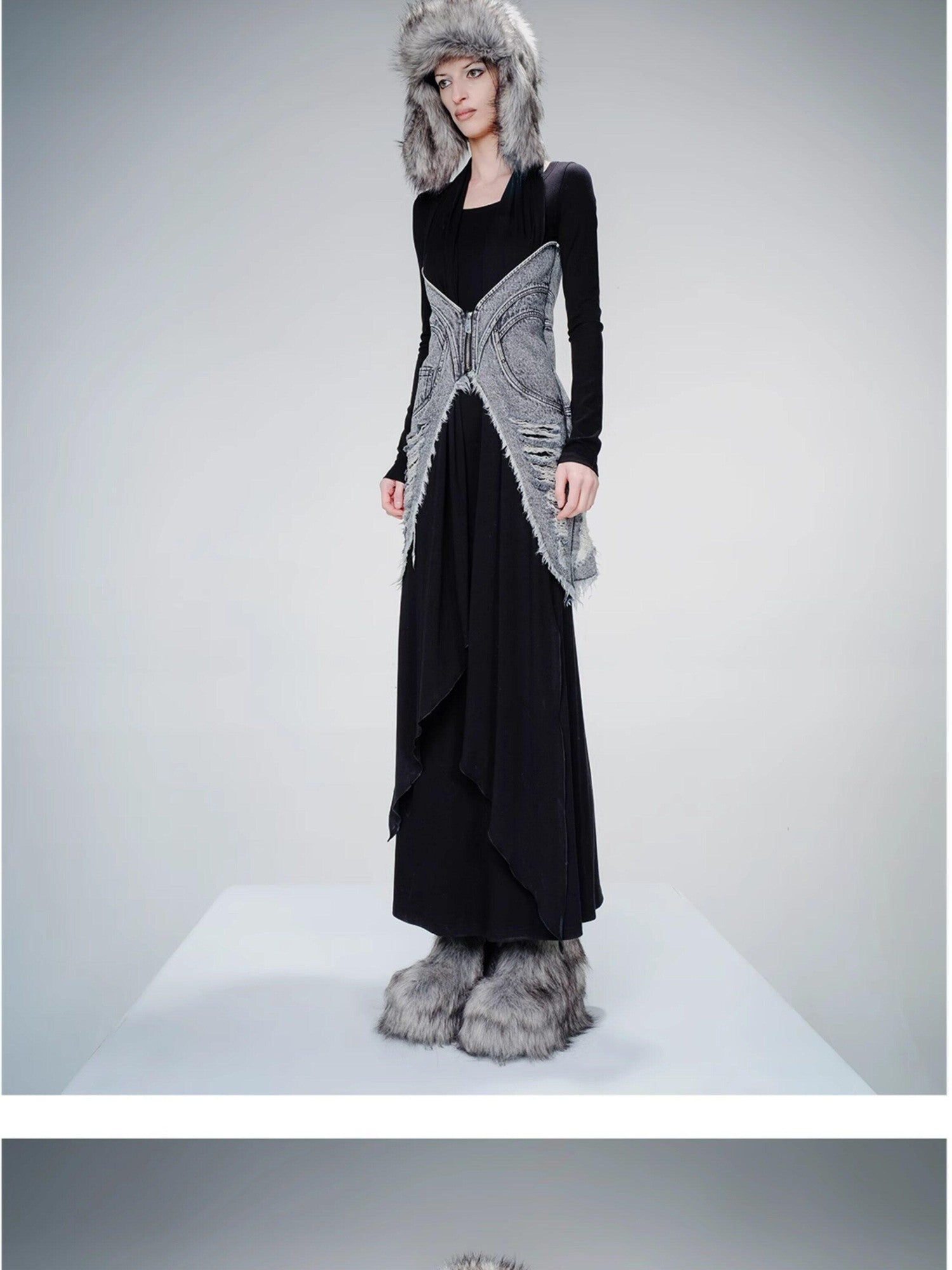 NORTH NODE Non Detachable Waist Belt Extra Long Scarf Women&