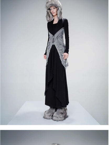 NORTH NODE Non Detachable Waist Belt Extra Long Scarf Women&