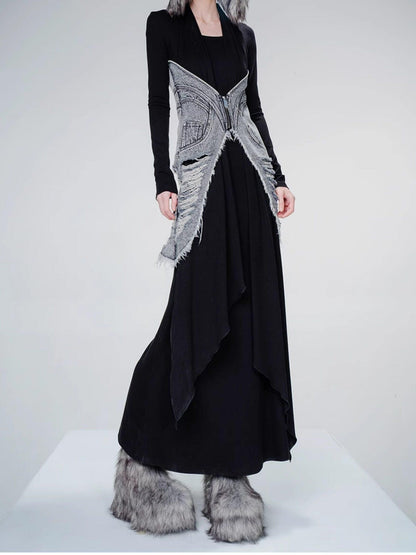 NORTH NODE Non Detachable Waist Belt Extra Long Scarf Women&