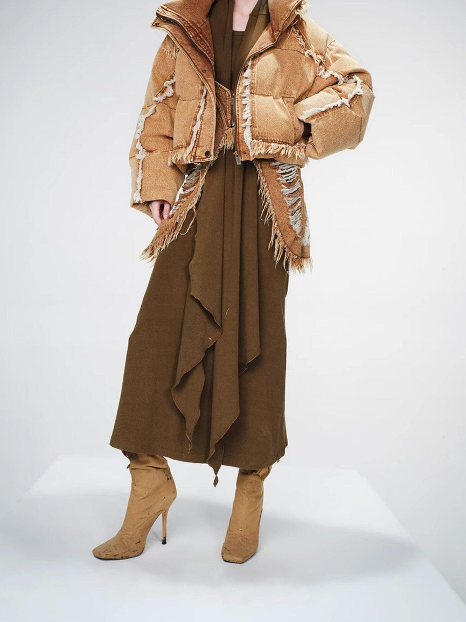 NORTH NODE Non Detachable Waist Belt Extra Long Scarf Women&