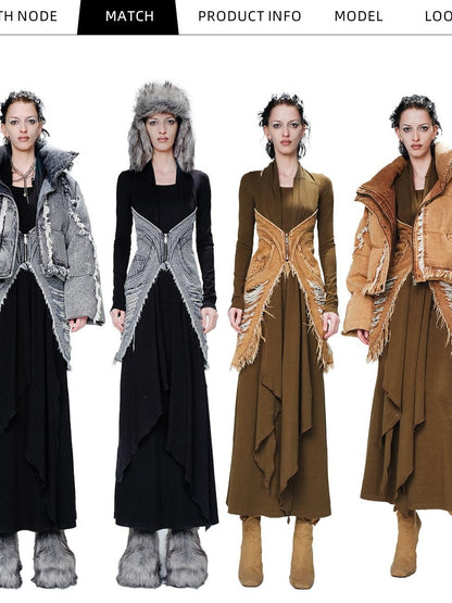 NORTH NODE Non Detachable Waist Belt Extra Long Scarf Women&