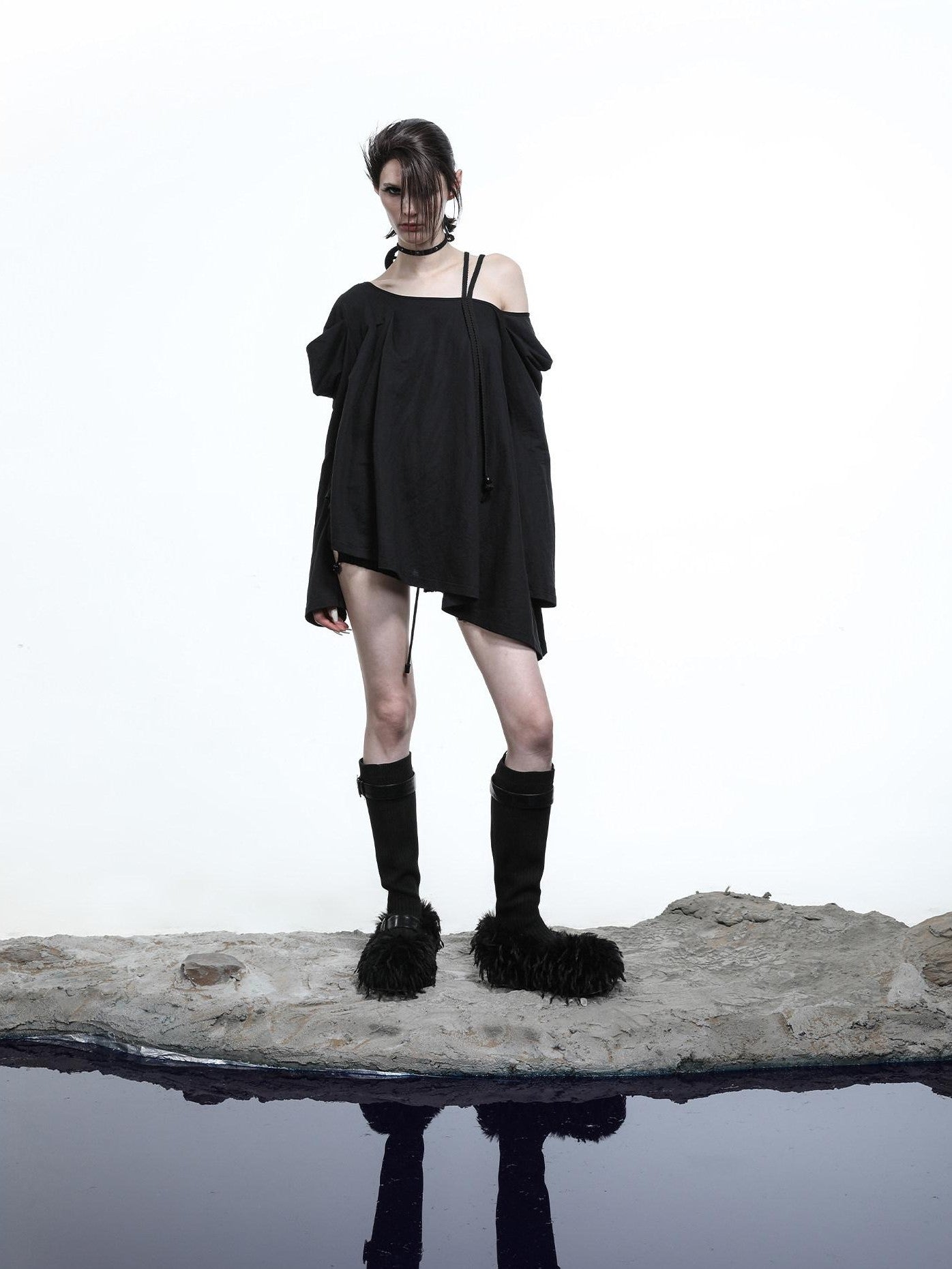 NORTH NODE Oversized Off Shoulder Loose Fit Women&