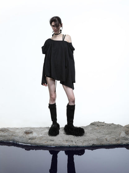 NORTH NODE Oversized Off Shoulder Loose Fit Women&