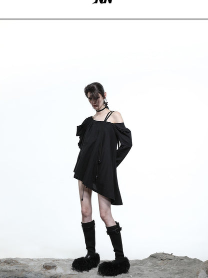 NORTH NODE Oversized Off Shoulder Loose Fit Women&