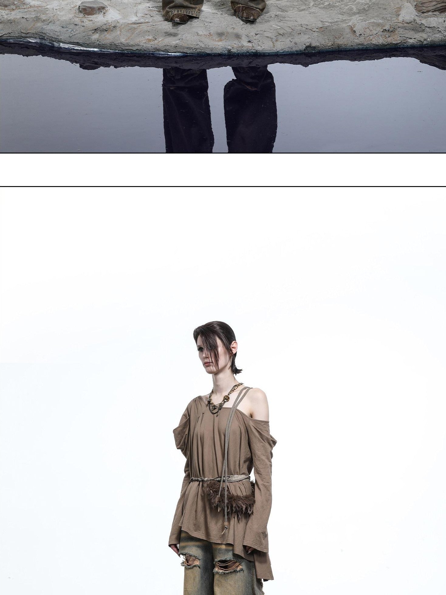 NORTH NODE Oversized Off Shoulder Loose Fit Women&