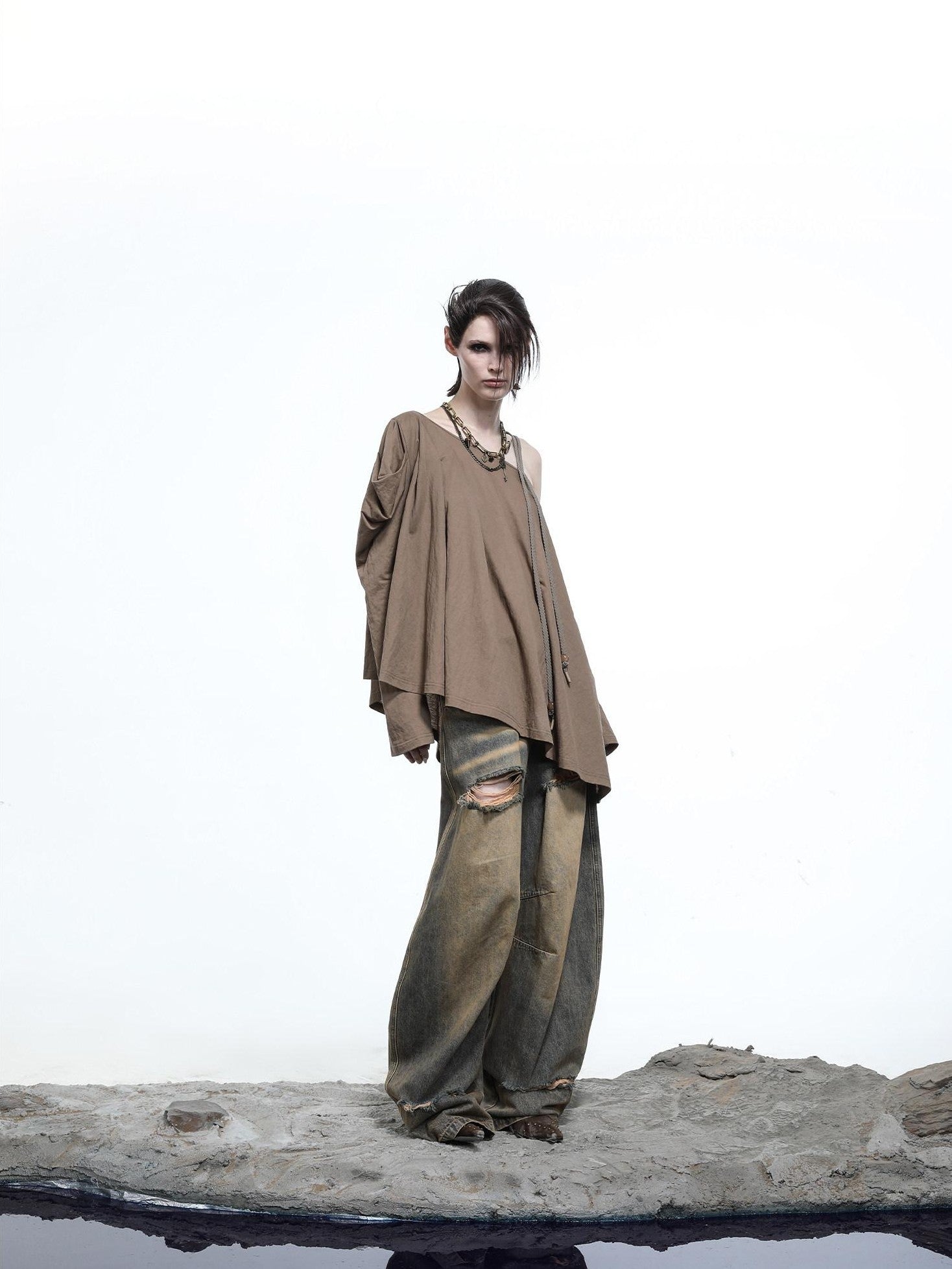 NORTH NODE Oversized Off Shoulder Loose Fit Women&