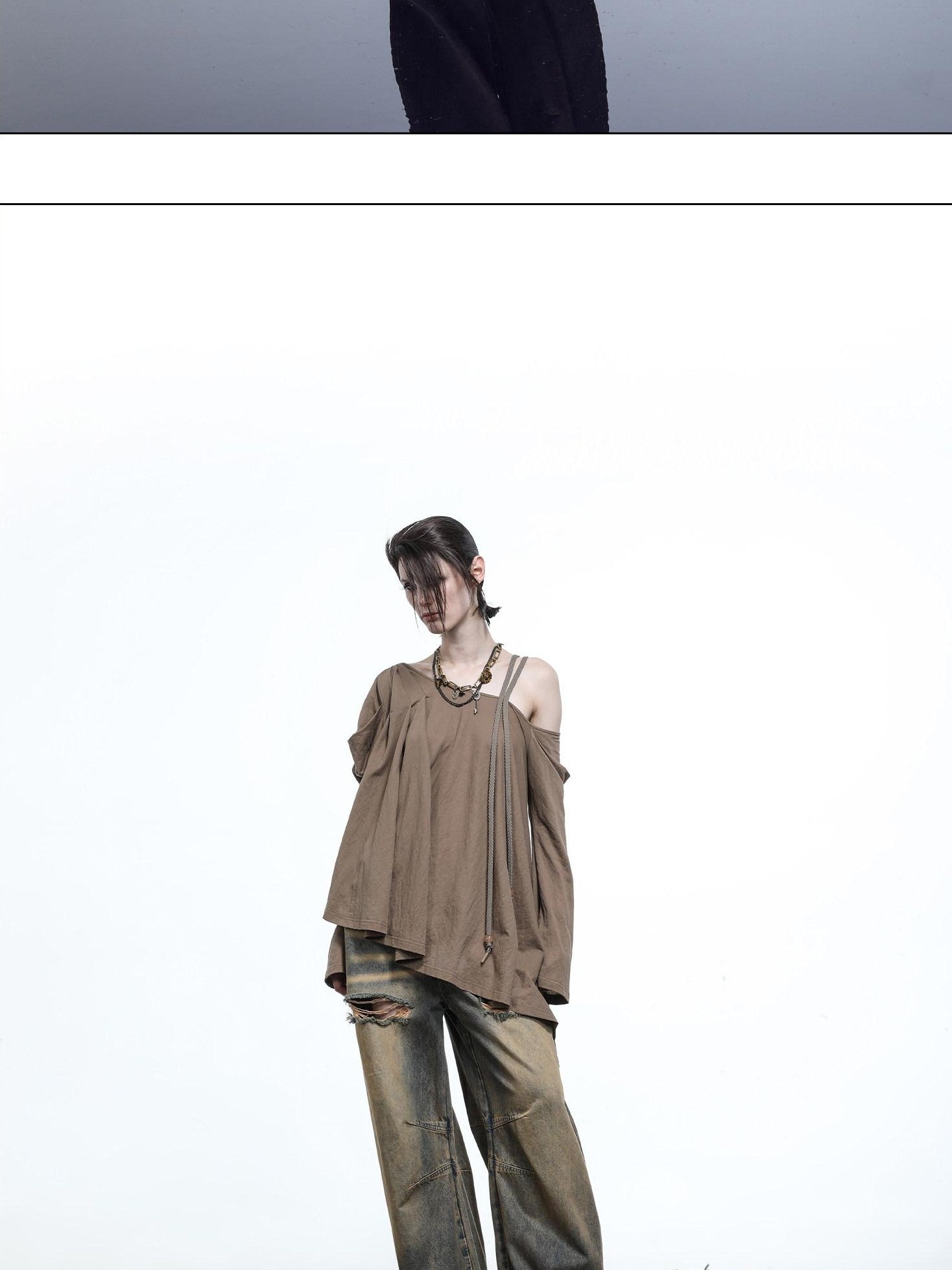NORTH NODE Oversized Off Shoulder Loose Fit Women&
