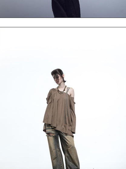 NORTH NODE Oversized Off Shoulder Loose Fit Women&