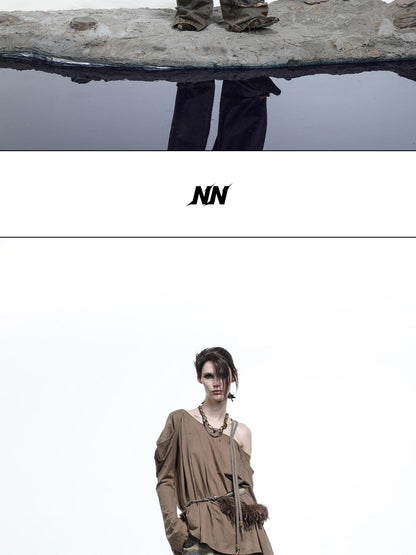 NORTH NODE Oversized Off Shoulder Loose Fit Women&